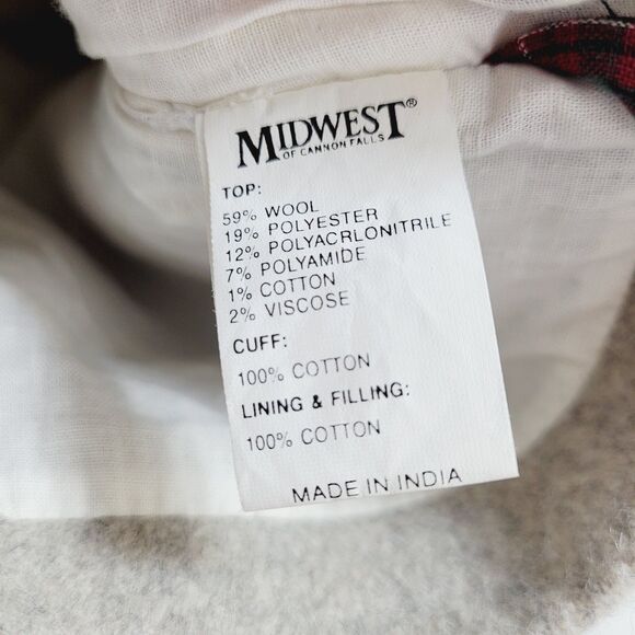 Wool Applique Moose Christmas Stocking Rustic Reindeer Elk Deer 18” - Picture 5 of 7